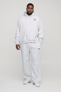 Chándal Personalizado con Logotipo Bordado para Hombre, Gris Jaspeado Claro, Felpa de Algodón Transpirable, Estilo Urbano, Dos Piezas, Sudaderas con Capucha, Venta al Por Mayor - Product Image 4