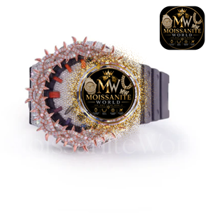 Reloj de Cuarzo con Diamantes de Moissanita de Lujo MOISSANITE WORLD, Bisel Puntiagudo, Correa de Silicona, Unisex - Product Image 3