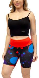 Shorts pour femmes à taille basse, coupe régulière, imprimés, en spandex/coton, séchage rapide, tricotés, vêtements de sport, fermeture à cordon, taille élastique - Product Image 1
