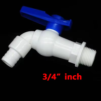 Robinet à bille en plastique fileté 1/2 3/4 po avec adaptateur de réservoir IBC à filetage femelle S60, bouchon en plastique pour réservoir IBC, robinet pour l'eau de jardin domestique