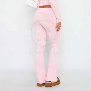 In Stock High Quality Yoga Women's <b>Flare</b> <b>Legging</b> Mid Waist Breathable Eco-Friendly Customizable Colors & Logo - Product Image 2