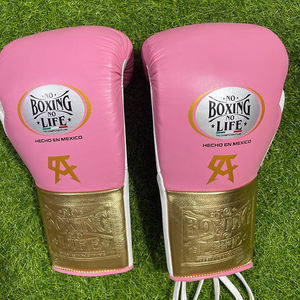 ถุงมือชกมวยแบบผูกเชือก Professional No Boxing No Life หนังวัวแท้ บุหนา 4 ชั้น ระบายอากาศได้ดี ซึมซับความชื้น - Product Image 5