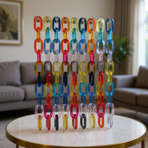 Escultura Moderna de Lujo para el Hogar, Diseño Abstracto de Acrílico con Eslabones de Cadena, para Mesa de Centro de Sala de Estar, Adorno Artístico Tallado a Mano - Product Image 3