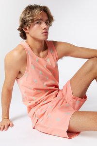 Camiseta sin Mangas con Estampado Rosa para Hombre, Cuello en V, Estilo Informal, 100% Algodón, Transpirable, Tejido de Punto - Product Image 4