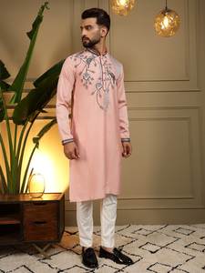 Vêtements ethniques de luxe Kurta Pyjama – Ensemble Chudidar confortable en semi-coton - Product Image 4