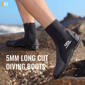 Aropec Manufacturer's Long Cut Waterproof Neoprene Dive Booties Wear-Resistant Wetsuit for Divers Export OEM/ODM service - Product Image 2