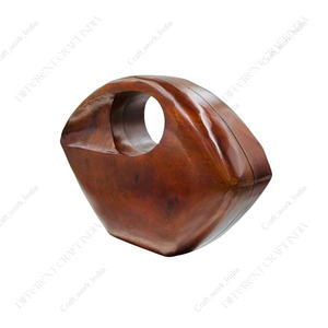 กระเป๋าคลัทช์ไม้แกะสลักสุดหรู พร้อมหูจับทรงกลม ดีไซน์เนอร์สำหรับงานเลี้ยงตอนเย็น งานแต่งงาน กระเป๋าทรงแข็ง - Product Image 5