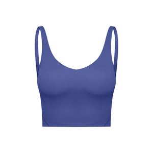 Sujetador deportivo para mujer sin espalda, con espalda cruzada y cuello redondo, color liso, sin costuras, transpirable, para fitness, soporte medio, con encaje - Product Image 2