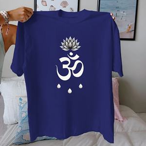 ไม่ว่าจะเป็นสัญลักษณ์ของอ้อมด้วยดอกบัวผ้าฝ้ายแท้สำหรับผู้หญิงสวมใส่สบาย - Product Image 5