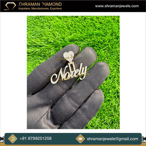 Beautiful Design 10K Solid Gold Rhodium VVS <b>Custom</b> <b>Name</b> Heart Moissanite Pendant Unisex Anniversary Birthday Festival Gift - Product Image 2
