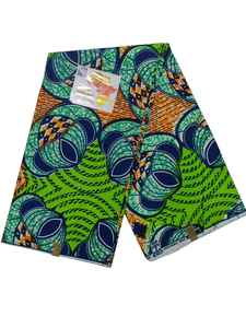 Tissu en toile de coton 100% authentique africain avec motif géométrique pour robes - Séchage rapide et respirant - Product Image 2