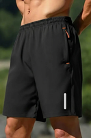 Shorts de sport d'été pour hommes en tissu Oxford tissé, couleur unie, séchage rapide, respirant, décontracté, taille mi-haute, pour la course et le fitness