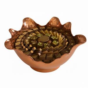 Bol de service en métal martelé argenté de luxe avec support trépied, plat décoratif unique pour bonbons et desserts, au prix le plus bas - Product Image 4