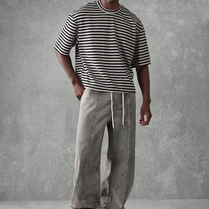 Customizable Men's Polyester Short Sleeve T-Shirt Embroidered Logo Solid Pattern <b>Canvas</b> Fabric Plain <b>Blank</b> OEM Men's T-shirts - Product Image 4