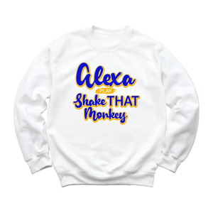 Sweat-shirt à col rond Alexa Play STM blanc pour femme, pull décontracté en polaire, haut graphique, vêtement universitaire, sweat-shirt confortable à manches longues - Product Image 1