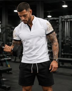 Custom Logo Summer Resort Casual <b>Set</b> Men <b>2</b> <b>Piece</b> Polo Shirt Shorts <b>Set</b> 100% Cotton Breathable Private Label OEM - Product Image 4