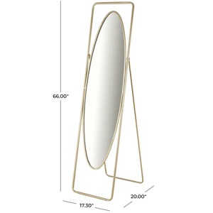 Oval Shape Gold Finished <b>Metal</b> <b>Frame</b> Floor Mirror Ideal for Retail Display Boutique and Commercial Interior Decor From India - Product Image 3