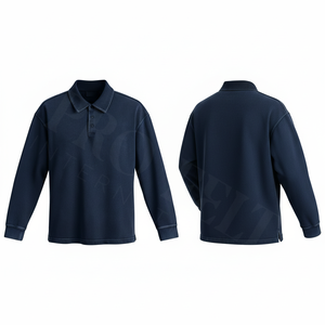Polo à manches longues respirant et tendance, col boutonné, doux et confortable, pour un usage décontracté et en extérieur – Vente chaude - Product Image 4