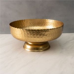 Bol de service en acier inoxydable martelé fait main, plateau décoratif argenté pour fruits et noix avec poignée en forme de feuille, décoration de table de luxe - Product Image 6
