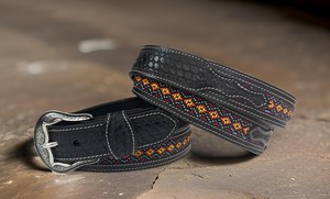 Ceinture unisexe en cuir de vachette véritable, style western, pour cowboy, taille personnalisée, faible MOQ, fournisseur en gros - Product Image 5