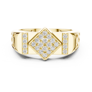 Ensemble de bagues tendance en diamants de laboratoire, or jaune massif 18 carats plaqué rhodium, pour fiançailles, mariage, cadeau, usage quotidien et bureau - Product Image 1