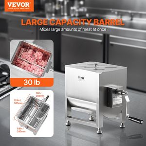 Miscelatore Manuale per Carne con Serbatoio Fisso in Acciaio Inox da 20L, Attrezzatura per Lavorazione di Fino a 30LBS di Carne per Miscelazione di Salsicce - Product Image 2