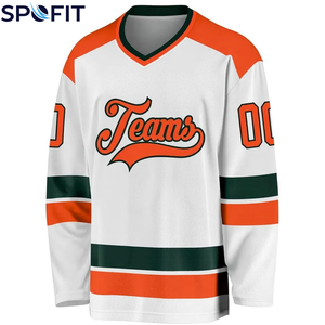 Jersey de Hockey sobre Hielo Personalizado 100% Poliéster, OEM, Alta Calidad, Venta al Por Mayor, Sublimación Personalizada, Secado Rápido, Manga Larga, Cuello en V - Product Image 3