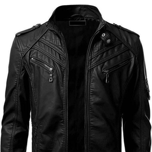 <b>Mens</b> Genuine Cow Leather <b>Jacket</b> Simple Casual Coat In Multi For Spring Autumn High Quality Leather <b>Jacket</b> Genuine Sheep Leather - Product Image 3