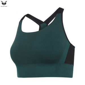 Nuevo sujetador deportivo de compresión para mujer, de tela ecológica, de color sólido, para gimnasio, fitness y running. - Product Image 3