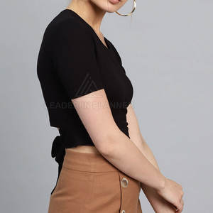 T-shirts Crop Top Femme Col Rond Personnalisables – Meilleure Vente 2026 – Nouveau Design Tendance - Product Image 3