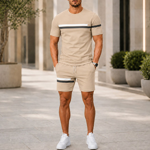 Ensemble de survêtement léger et respirant deux pièces pour homme J S Sports, imprimé dégradé personnalisé, idéal pour l'été et les activités décontractées - Product Image 6