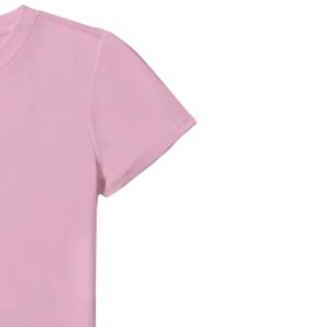 Camiseta Corta para Mujer en Color Rosa Flor de Cerezo, Algodón Suave, Corte Ajustado, Manga Corta, Estilo Casual, Básica - Product Image 4