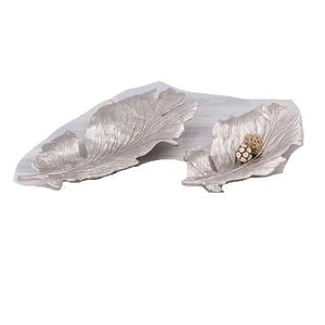 Bol décoratif en feuille de métal, pièce maîtresse de bol en Aluminium-laiton et finition noire décor de maison bol en métal rustique en forme de feuille - Product Image 5