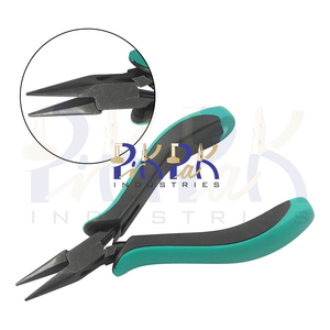 Alicates de punta de cadena de 130 mm con acabado de óxido negro, mangos ergonómicos, mordazas lisas, articulación de resorte, para bricolaje, fabricación de joyas, crimpado, pesca, OEM, circlip - Product Image 1