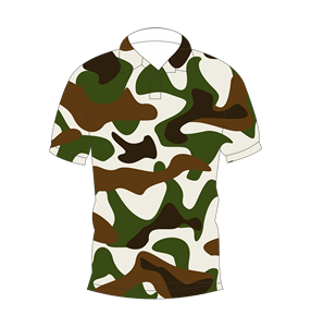 เสื้อโปโลลายพรางสีขาวสำหรับผู้ชาย แขนสั้น สวมใส่สบาย เหมาะสำหรับกิจกรรมกลางแจ้งและตีกอล์ฟ - Product Image 1