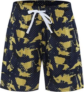 Shorts de bain pour hommes à imprimé camouflage, séchage rapide, taille à cordon de serrage, décontractés, en tissu polyester - Product Image 5