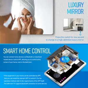 En stock miroir étanche intelligent salle de bain TV 21.5 27 32 pouces écran tactile 360 Rotation 1080P Android OS miroir intelligent TV