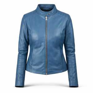 แจ็คเก็ตหนังแท้คุณภาพสูงจากโรงงานขายส่ง ดีไซน์ทันสมัย น้ำหนัก 400GSM เนื้อผ้านุ่มสบาย แจ็คเก็ตหนังสำหรับผู้หญิง - Product Image 1