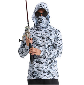 Hoodie de pêche UPF50 Performance, séchage rapide, évacuation de l'humidité, polyester léger, logo personnalisé, manches longues, chemise de pêche pour homme - Product Image 1