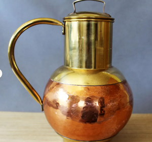 Carafe à eau en cuivre pur de style vintage, design martelé, pour la cuisine et la table, pour la consommation d'eau, fournitures pour restaurants et hôtels - Product Image 2