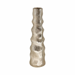 Luxury Silver Electroplated Ceramic Vase Modern Nordic Twisted Spiral Design for Home Decor and Hotel Lobby Tabletop Ornaments - Product Image 2