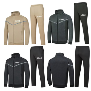 Jogging Running Casual Sport Training Polyester Athletic <b>Black</b> Set for <b>Mens</b> Two Piece Logo Custom Tracksuit - Product Image 6