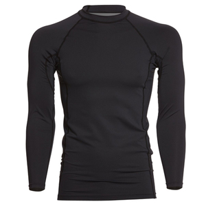 Men's <b>Black</b> Long Sleeve Color Blocked <b>Compression</b> <b>Shirt</b> O-Neck Quick Dry Slim Fit Sporty Knitted Polyester Spandex - Product Image 4
