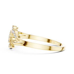 Anillo de oro macizo de 14k para mujer con diamante de corte redondo minimalista de diseño único de Aries Jewel, ideal para regalo, compromiso, aniversario o boda. - Product Image 2