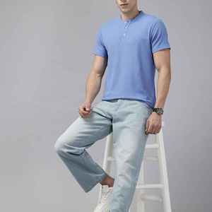 Comfortable Crew Neck Soft Fabric Casual Style T <b>Shirt</b> Stretchable Regular Fit <b>Waffle</b> Fabric Modern Style Wear T Shit - Product Image 3