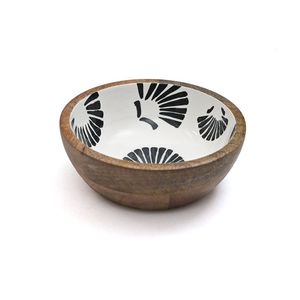 Bol de service en bois d'acacia très tendance, finition émaillée, décoratif, sûr pour les aliments, bol à salade, pour collations, élégant et rustique - Product Image 2