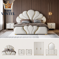 Modernes Hotel-Schlafzimmer-Möbelset Maßgefertigtes Kingsize-Bett Nachttisch Kommode für Luxus-Hotelgästezimmer