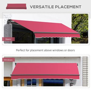 Tenda da Sole Retrattile Manuale con Manovella Facile 3x2,4m, Protezione UV, per Terrazze, Estensibile per Patio, Veranda, Giardino - Product Image 6