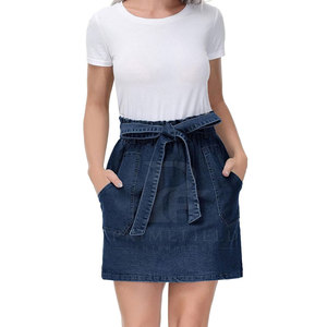 Jupes en jean 100% coton de haute qualité au design élégant, coupe confortable, décontractées, écologiques, séchage rapide, look tendance pour femmes au quotidien - Product Image 4