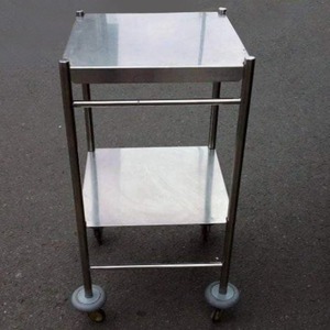 Hospital Patient <b>Bedside</b> Metal Table Heavy Duty Freestanding Vertical Polished Display Stand - Product Image 3